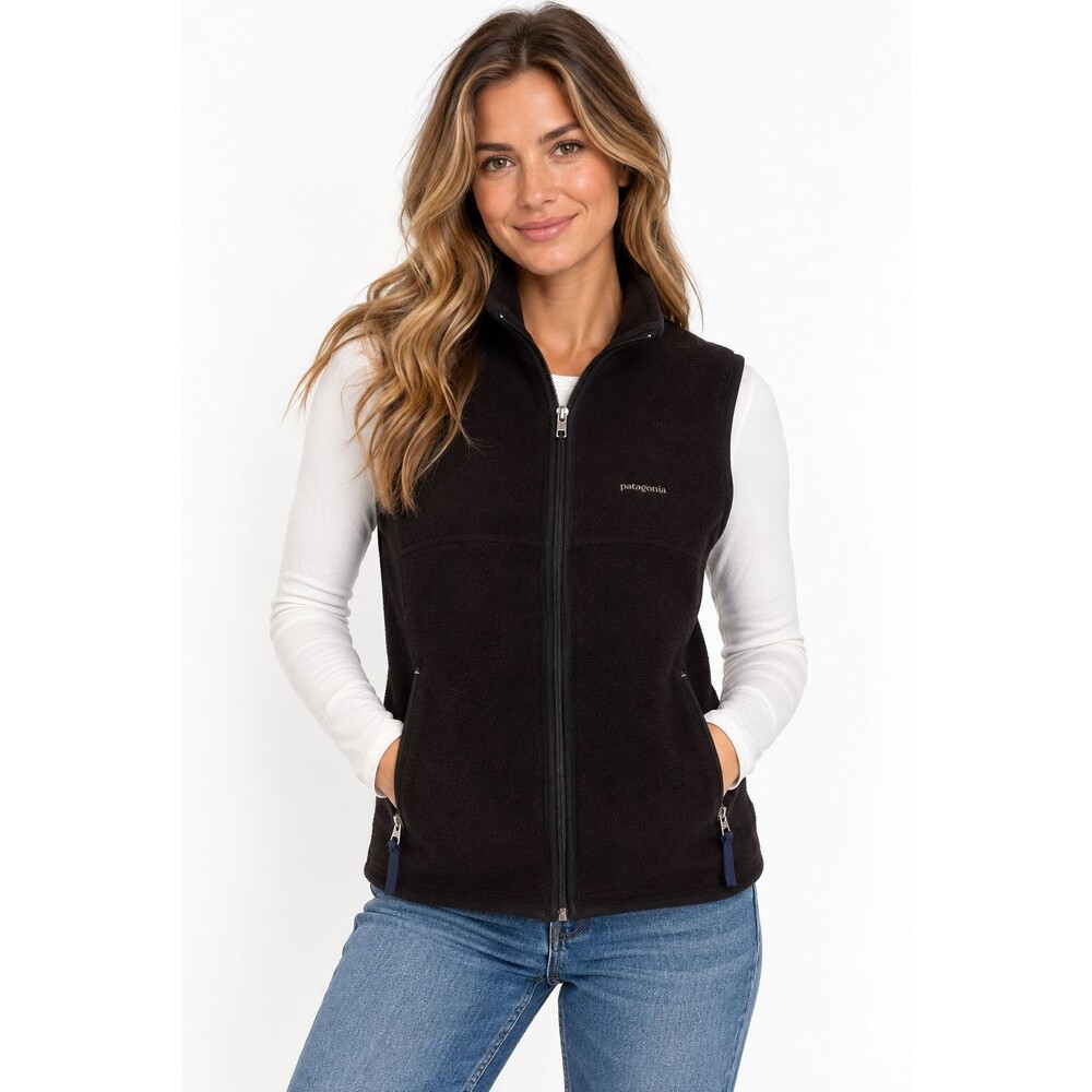 Vintage Patagonia Synchilla Fleece Vest Size Small Black Sleeveless Classic